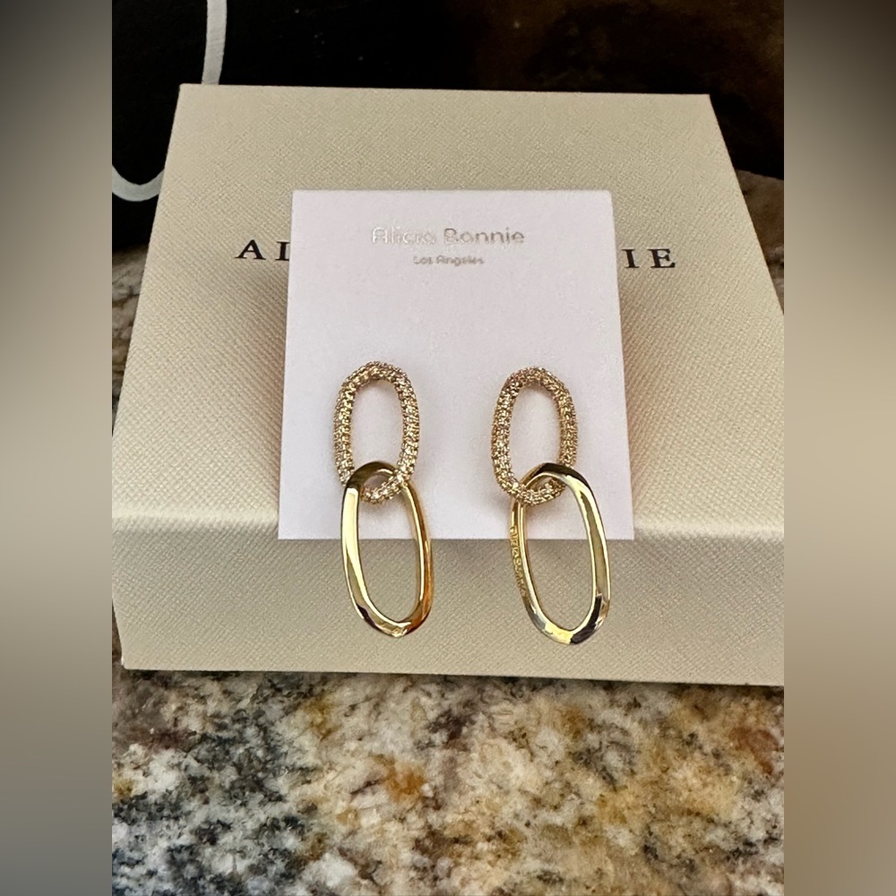 Alicia Bonnie Gold Link CZ Earrings
